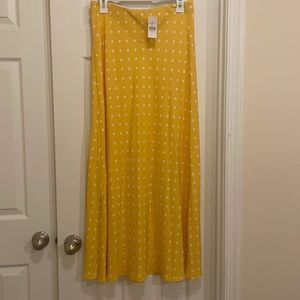 LOFT Outlet Yellow Polka Dot Maxi Skirt *Brand New with Tags*